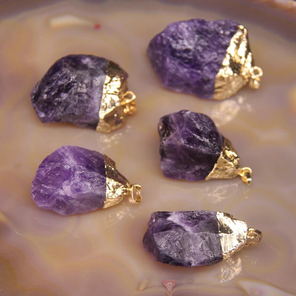 Purple Amethyst Nugget Pendants-ToShay.org