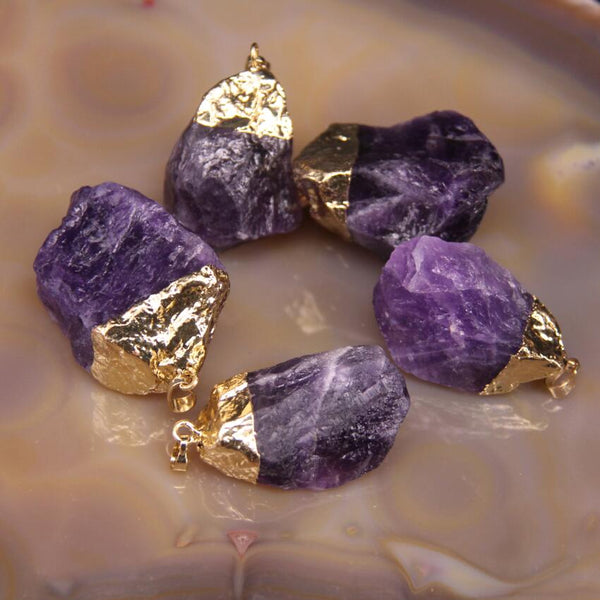 Purple Amethyst Nugget Pendants-ToShay.org