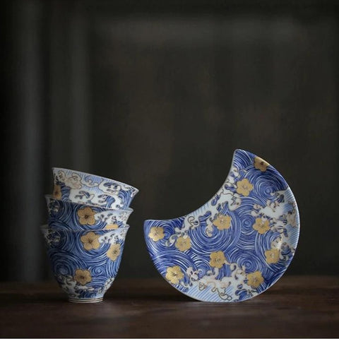 Blue White Starry Night Tea Cups-ToShay.org