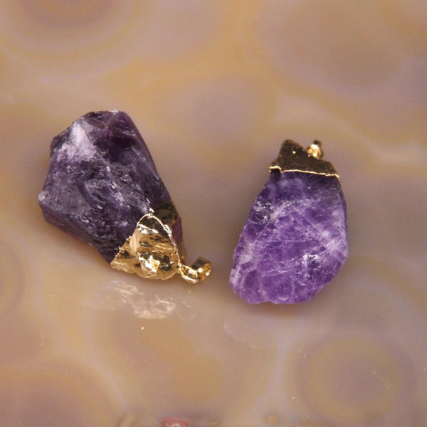 Purple Amethyst Nugget Pendants-ToShay.org