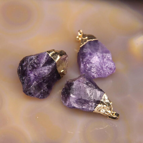 Purple Amethyst Nugget Pendants-ToShay.org