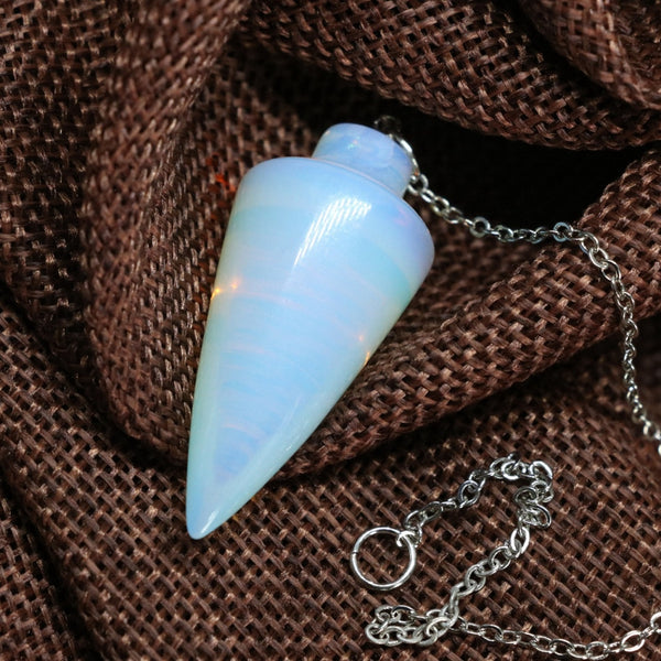 White Opalite Dowsing Pendulum-ToShay.org