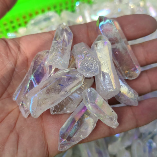 Clear Rainbow Aura Crystal Wand-ToShay.org