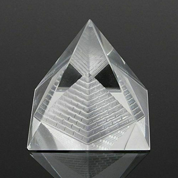 Clear Crystal Enclosed Pyramid-ToShay.org