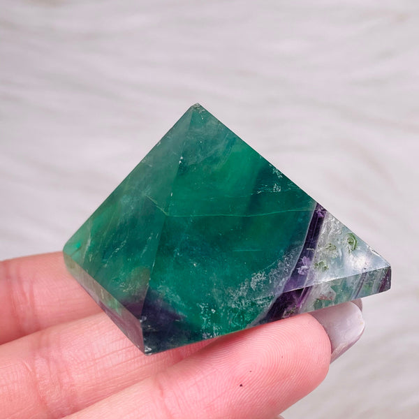 Green Fluorite Crystal Pyramid-ToShay.org