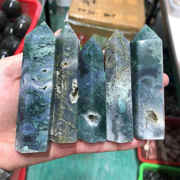 Green Moss Agate Wand-ToShay.org