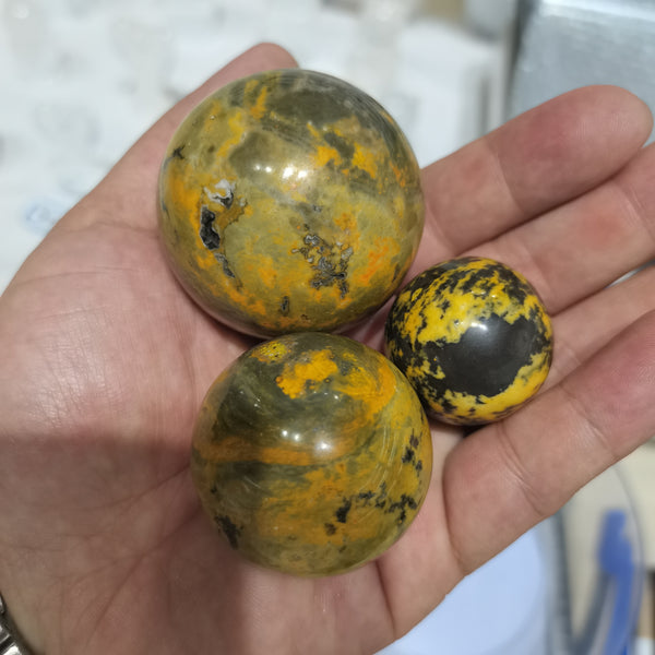 Yellow Bumblebee Jasper Ball-ToShay.org