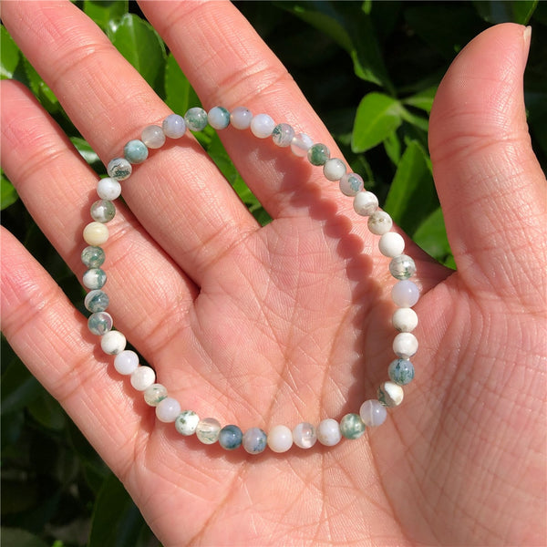 Green Tree Agate Bead Bracelet-ToShay.org