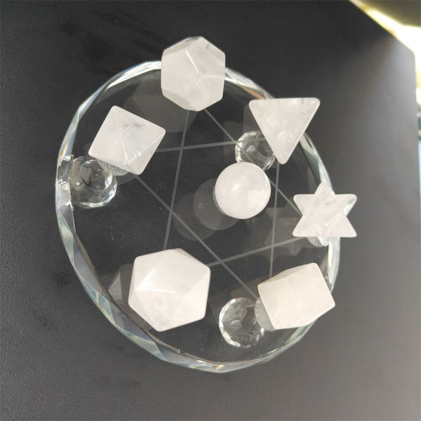 White Quartz Platonic Solids Array-ToShay.org