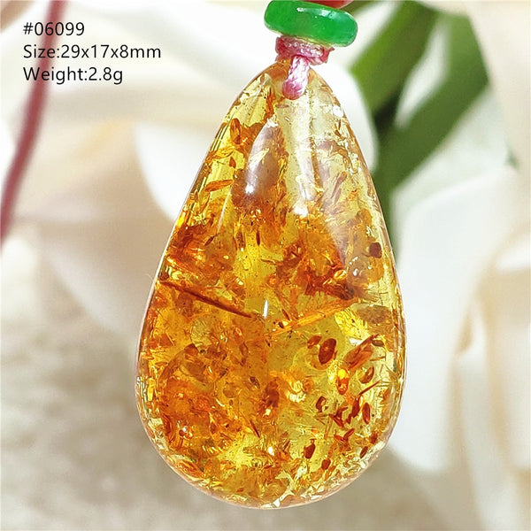 Yellow Amber Flower Crystal Pendant-ToShay.org