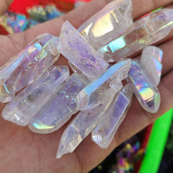 Clear Rainbow Aura Crystal Wand-ToShay.org