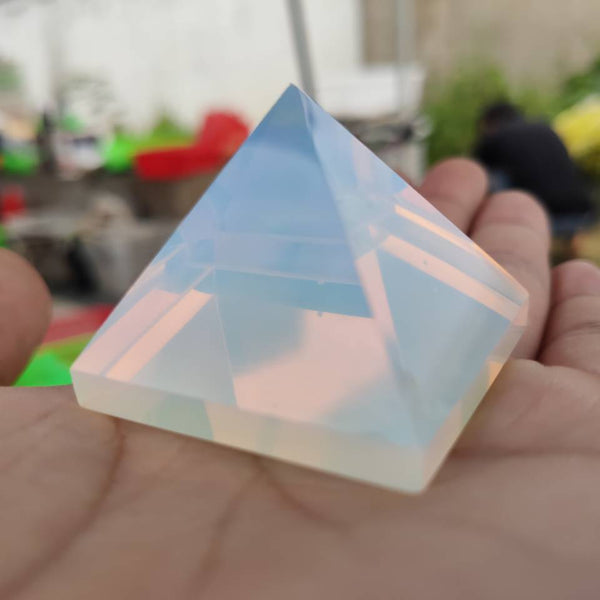 White Opalite Crystal Pyramid-ToShay.org