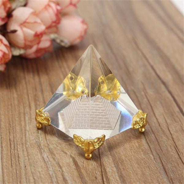 Clear Crystal Enclosed Pyramid-ToShay.org