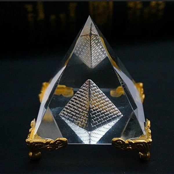 Clear Crystal Enclosed Pyramid-ToShay.org