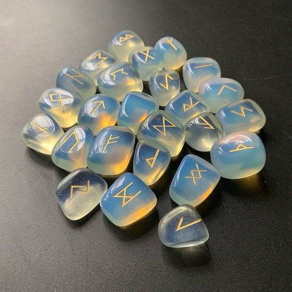 White Opalite Rune Stones-ToShay.org