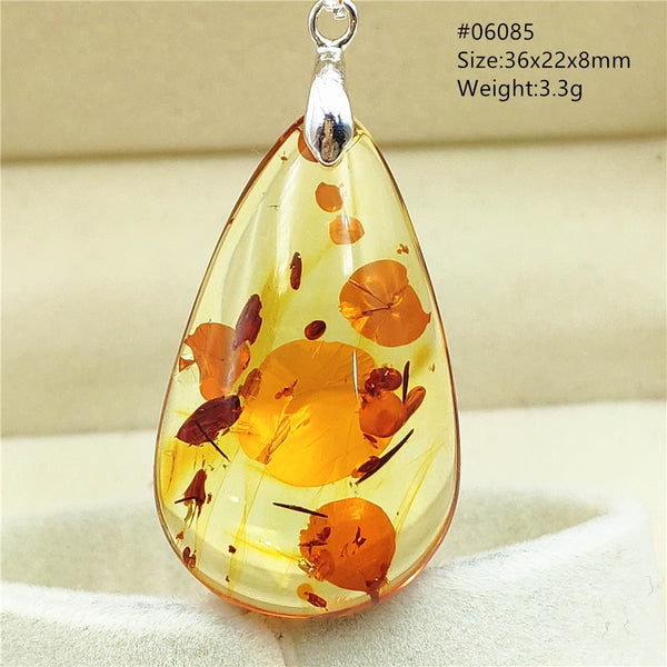 Yellow Amber Flower Crystal Pendant-ToShay.org