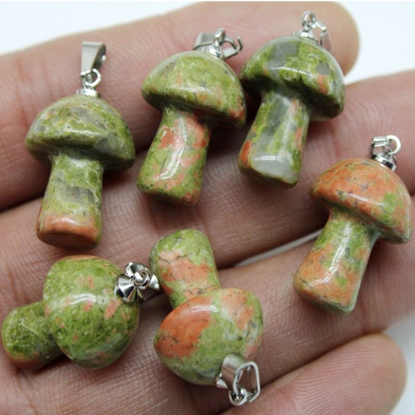 Mixed Crystal Mushroom Pendants-ToShay.org