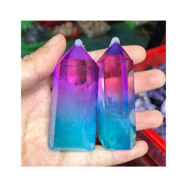 Purple Blue Aura Crystal Wand-ToShay.org