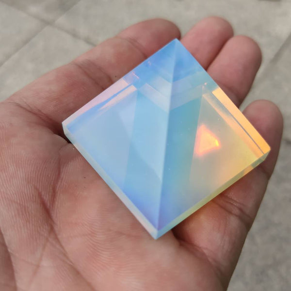 White Opalite Crystal Pyramid-ToShay.org