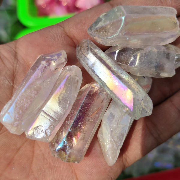 Clear Rainbow Aura Crystal Wand-ToShay.org