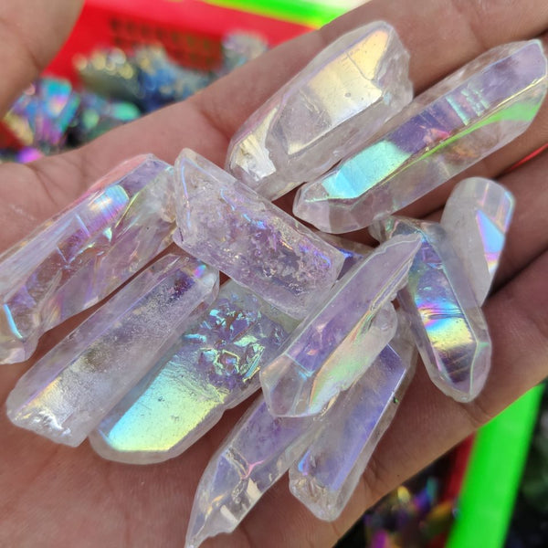 Clear Rainbow Aura Crystal Wand-ToShay.org