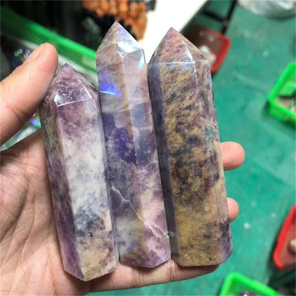 Purple Aura Lepidolite Points-ToShay.org