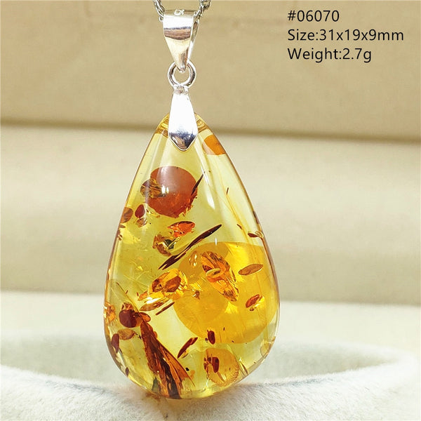 Yellow Amber Flower Crystal Pendant-ToShay.org