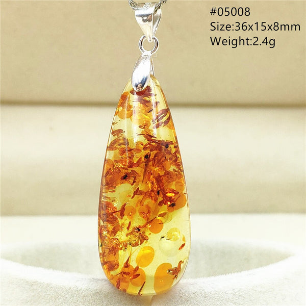 Yellow Amber Flower Crystal Pendant-ToShay.org