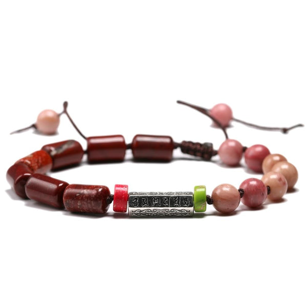 Pink Rhodochrosite Bead Charm Bracelets-ToShay.org