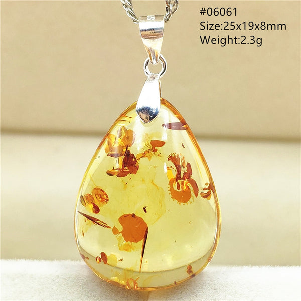 Yellow Amber Flower Crystal Pendant-ToShay.org