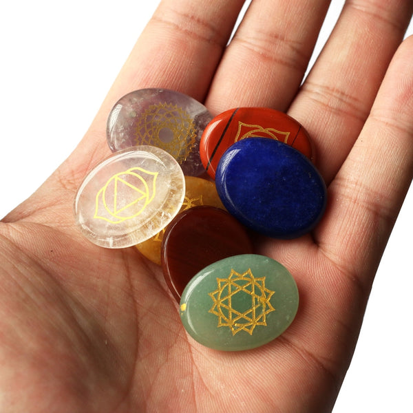 Chakra Symbols Palm Stones-ToShay.org