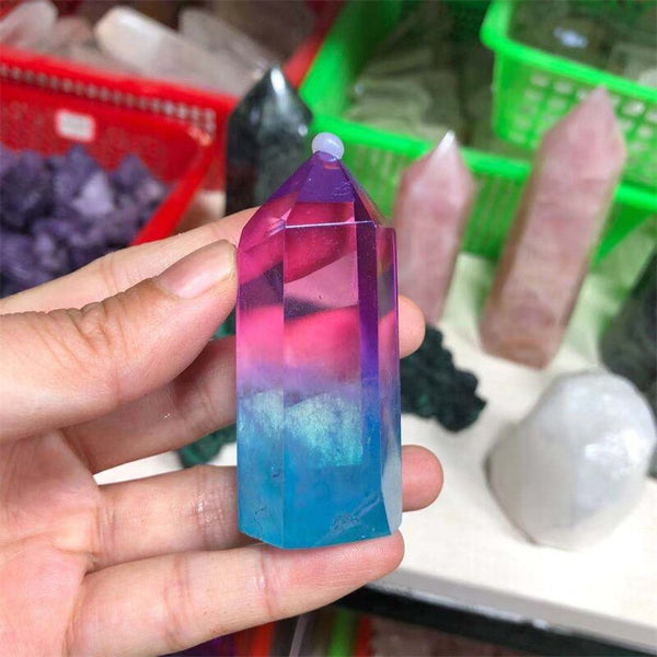 Purple Blue Aura Crystal Wand-ToShay.org