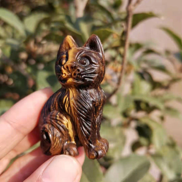 Yellow Tiger Eye Stone Cat-ToShay.org