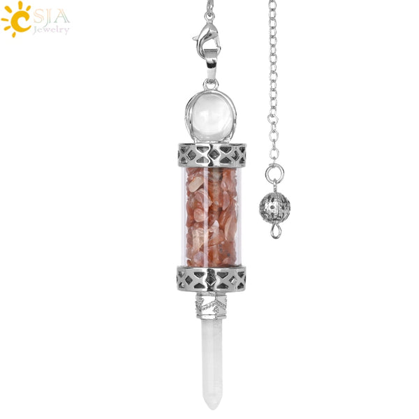 Mixed Crystal Wishing Bottle Pendulum-ToShay.org