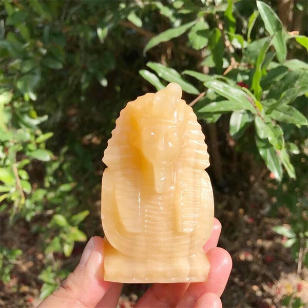 Yellow Calcite Pharaoh Bust-ToShay.org