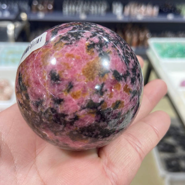 Pink Rhodonite Stone Ball-ToShay.org