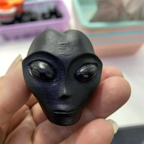 Black Obsidian Alien Skull-ToShay.org