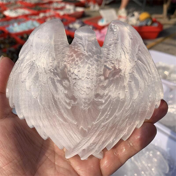 White Selenite Eagle-ToShay.org