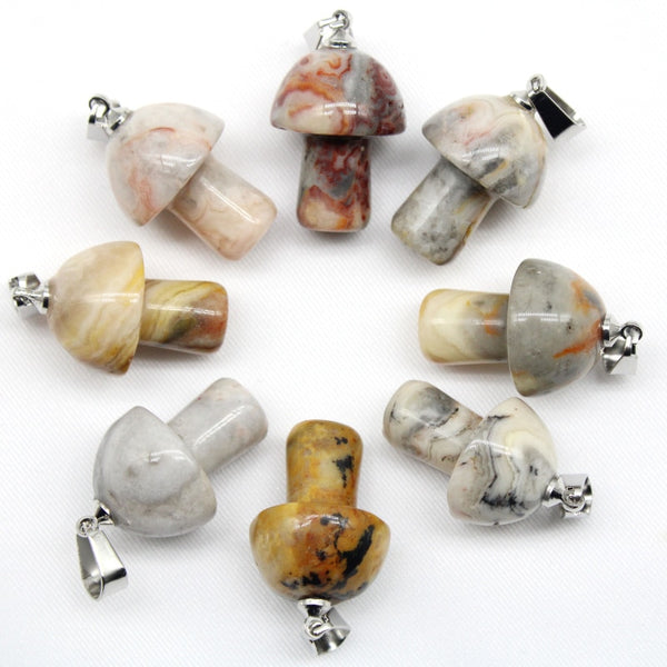 Mixed Crystal Mushroom Pendants-ToShay.org