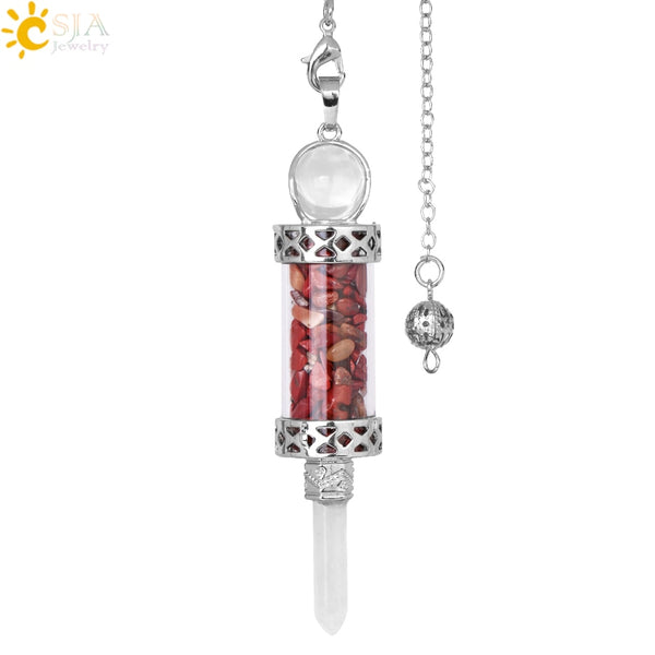 Mixed Crystal Wishing Bottle Pendulum-ToShay.org