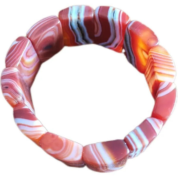 Orange Stripe Agate Bracelets-ToShay.org