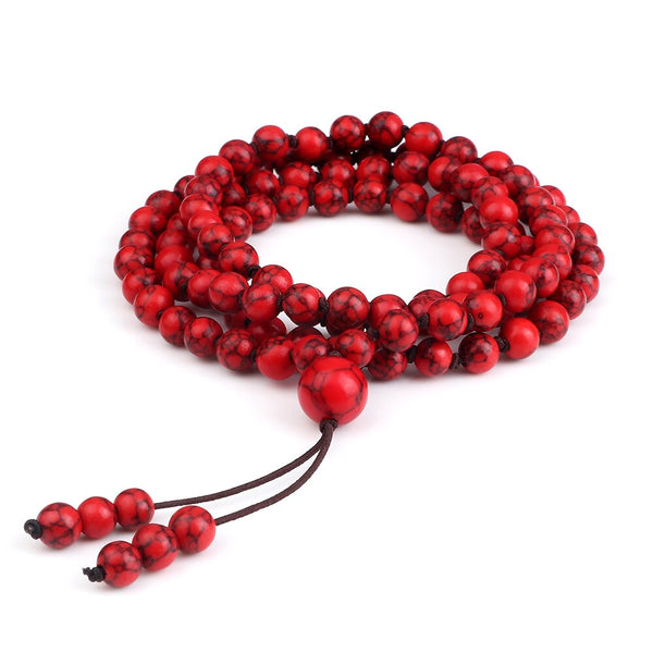 Red Howlite Bead Bracelet-ToShay.org