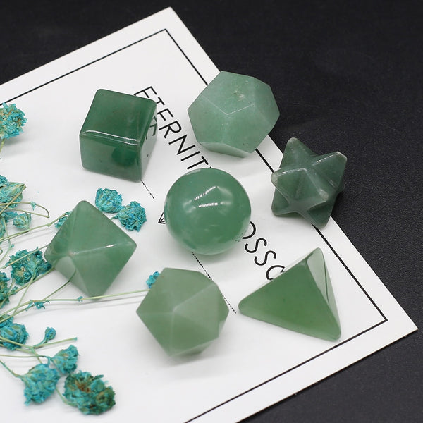 Green Aventurine Platonic Solids-ToShay.org