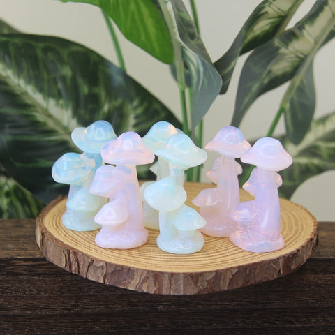 White pink Opalite Mushrooms-ToShay.org