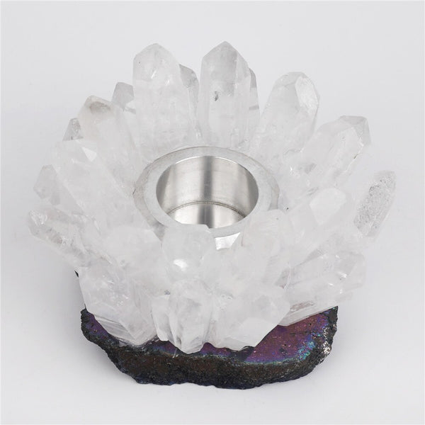 White Crystal Tealight Holder-ToShay.org