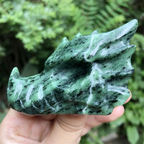 Green Ruby Zoisite Dragon Head-ToShay.org