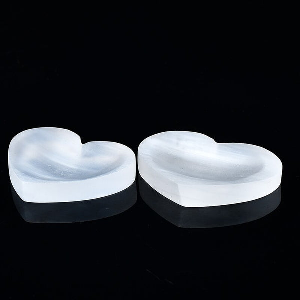 White Selenite Heart Bowl-ToShay.org