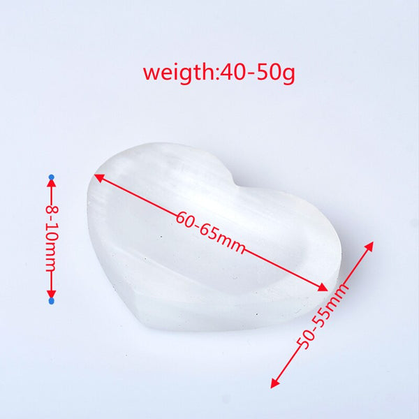 White Selenite Heart Bowl-ToShay.org