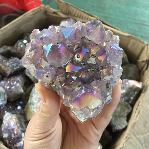 Purple Amethyst Aura Crystal Cluster-ToShay.org