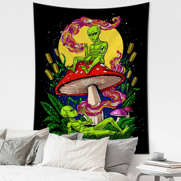 Mushroom Alien Tapestry-ToShay.org